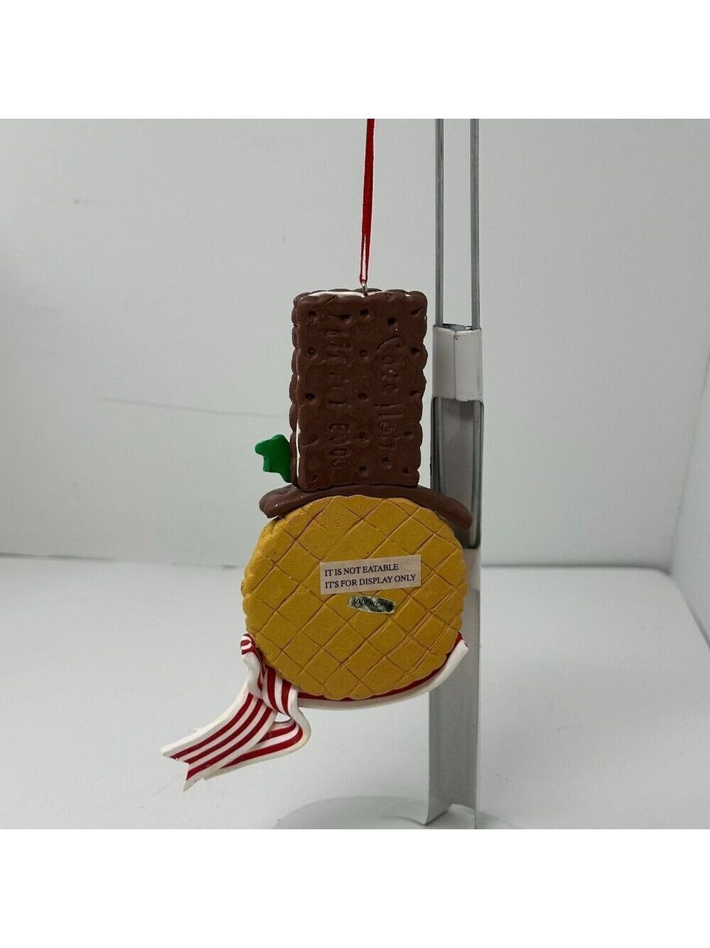 Snowman Ornament Faux Cookie Chocolate Peppermint Top Hat Holiday Kitchen Decor - Picture 11 of 16